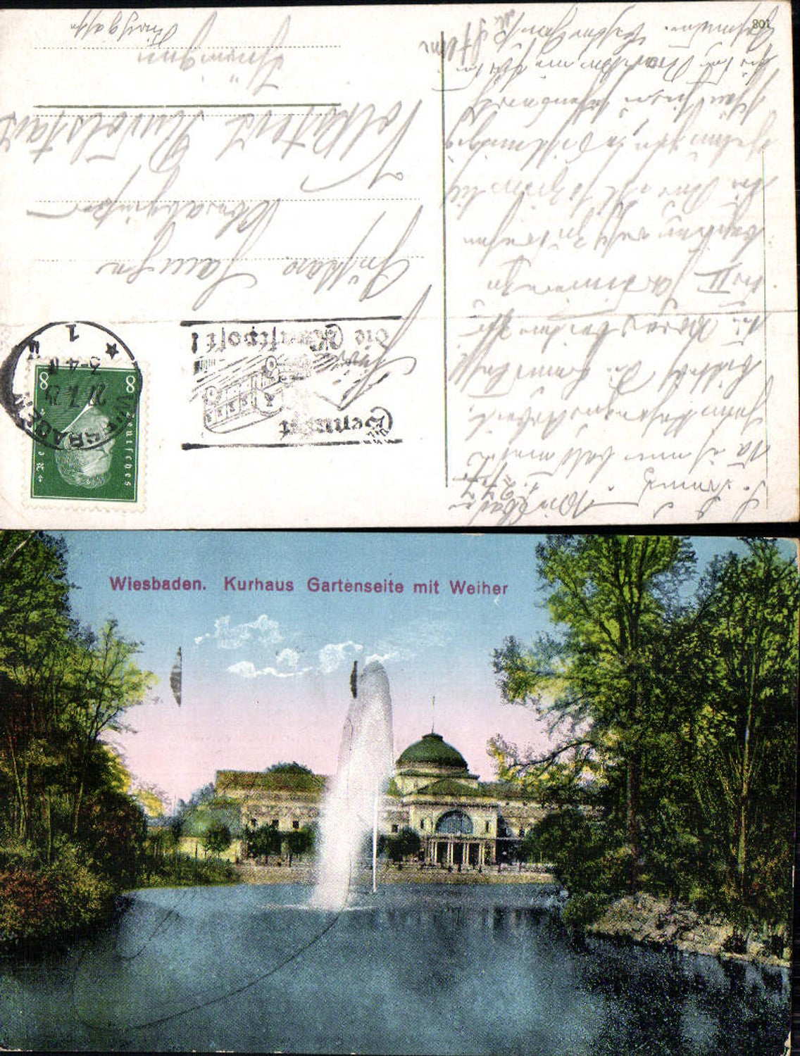 702316 Wiesbaden Kurhaus Gartenseite Weiher