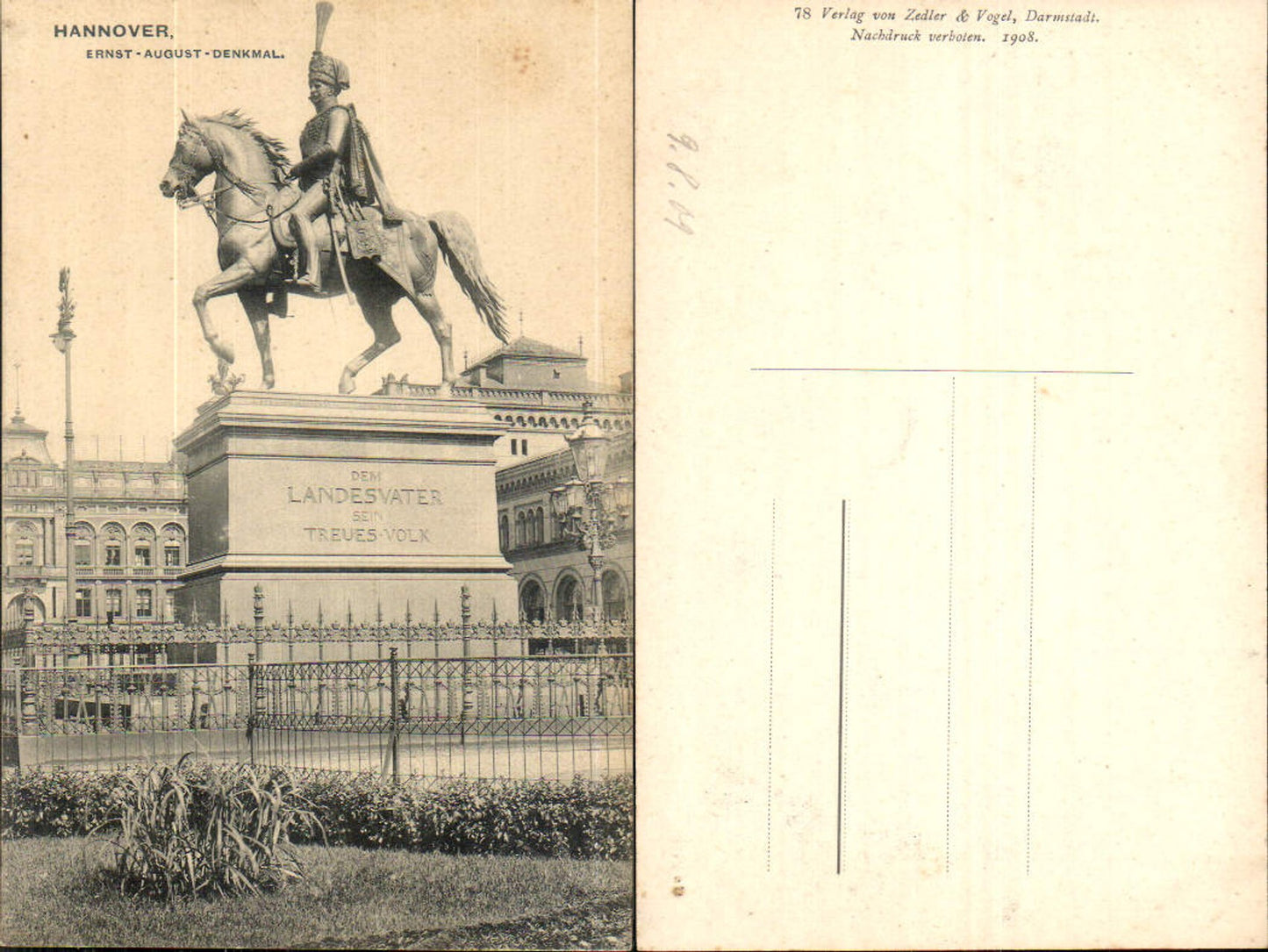 702362 Hannover Ernst August denkmal pub Zedler & Vogel 78