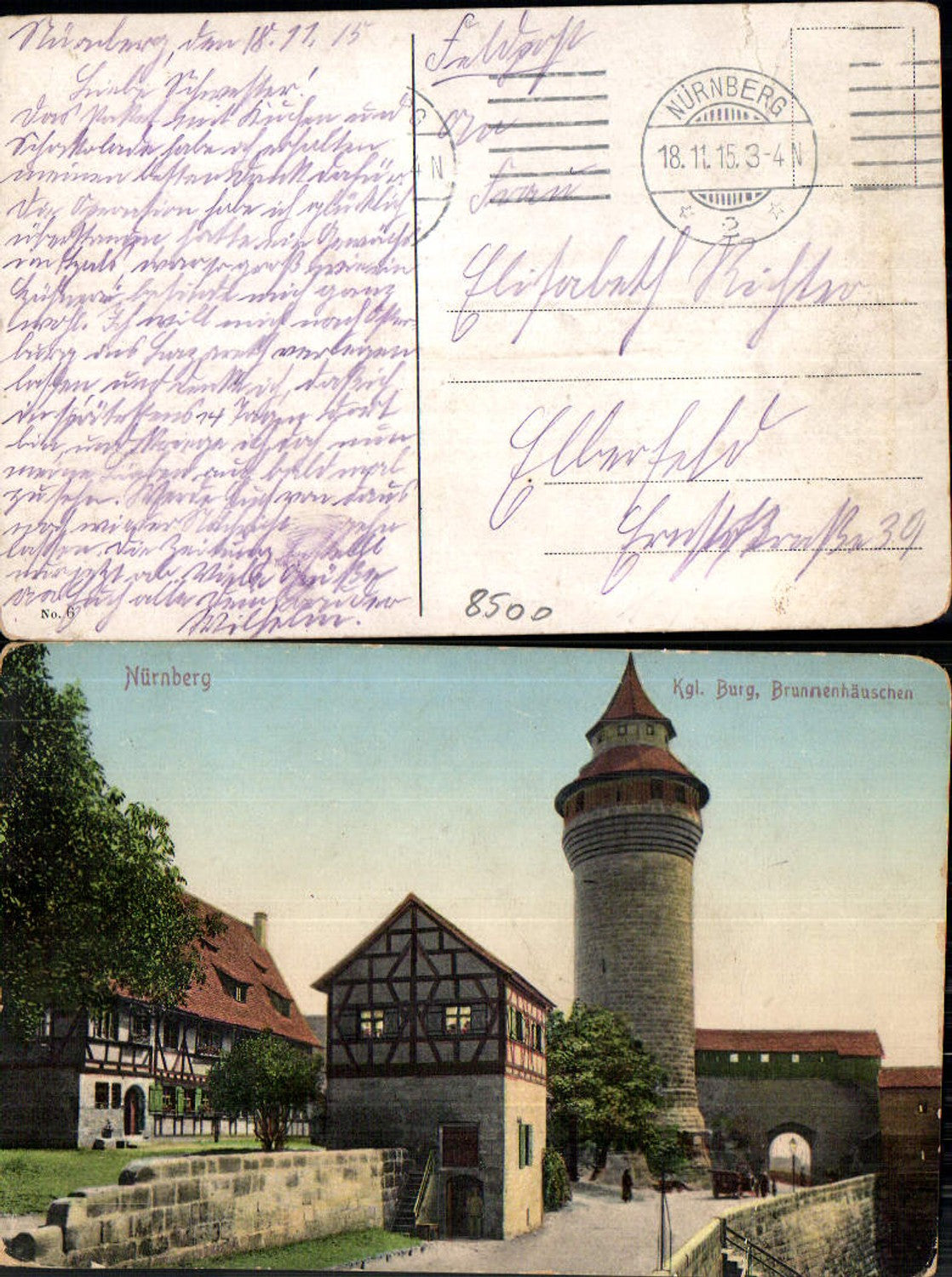 702381 Nürnberg Burg Brunnenhäuschen Feldpost