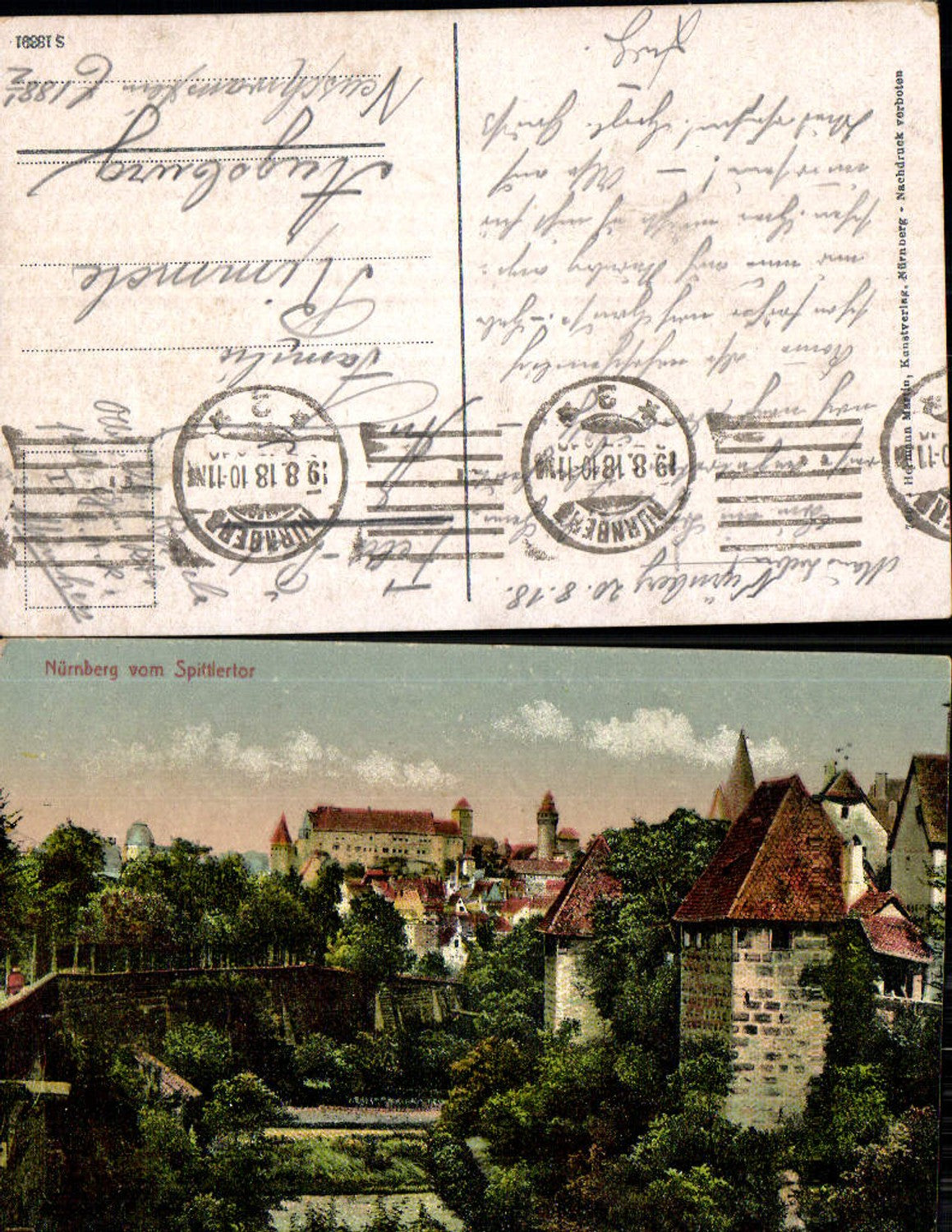 702382 Nürnberg Spittlertor feldpost