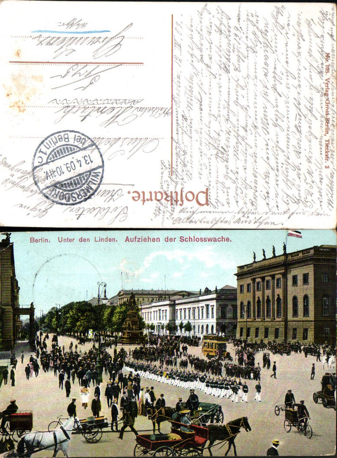 702433 Berlin Mitte Unter den Linden Aufziehen der Schlosswache Kutsche feldpost