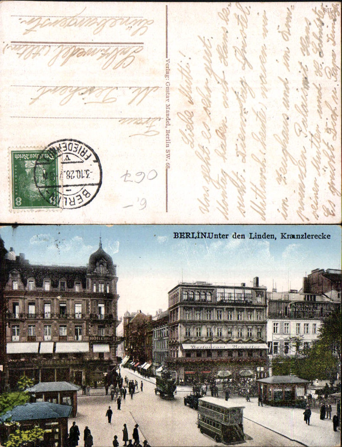 702440 Berlin Mitte Unter den Linden Kanzlerecke Bus Autobus Restaurant Kranzler