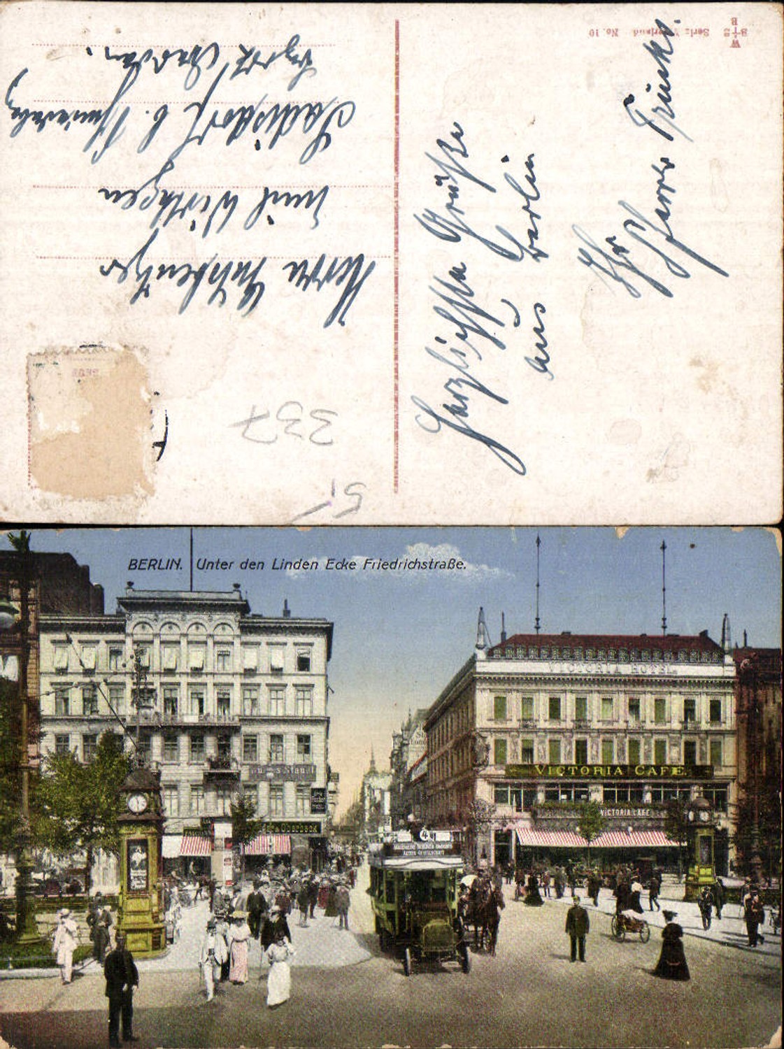 702451 Berlin Mitte Unter den Linden Bus Autobus Victoria Cafe Friedrichstrasse