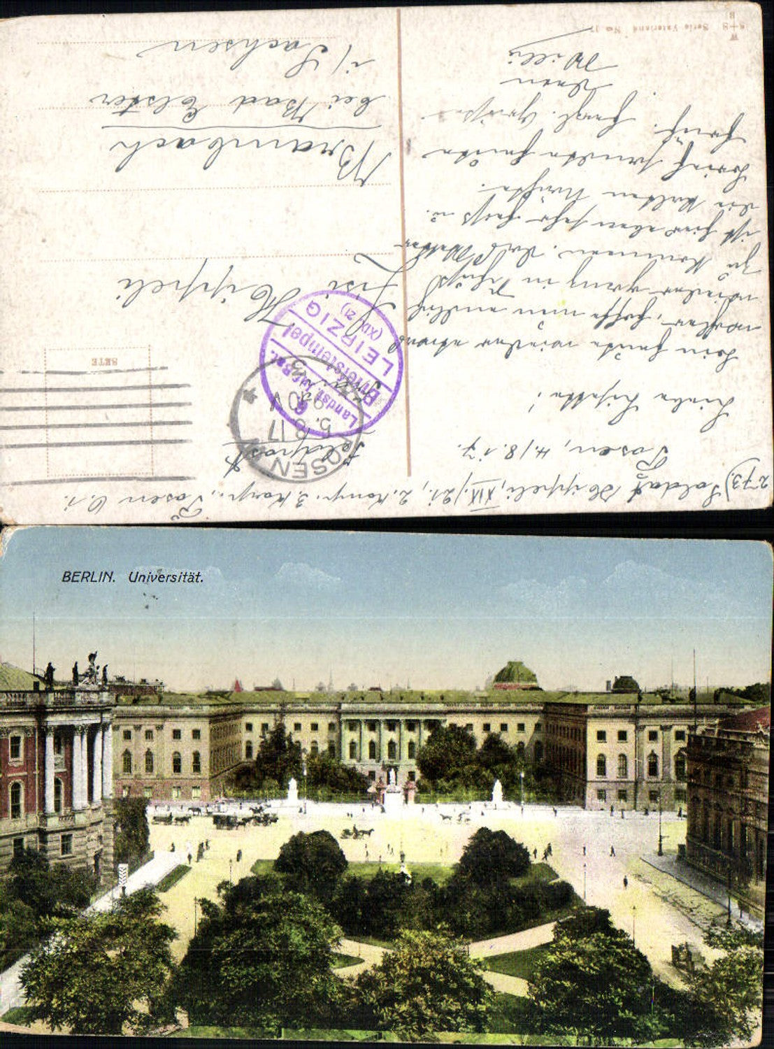 702547 Berlin Universität Feldpost Landsturm Inf. Reg. Leipzig 21