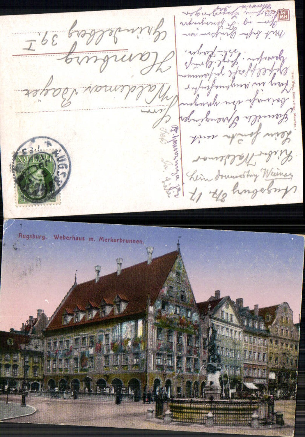 702851 Augsburg Weberhaus Merkurbrunnen Brunnen