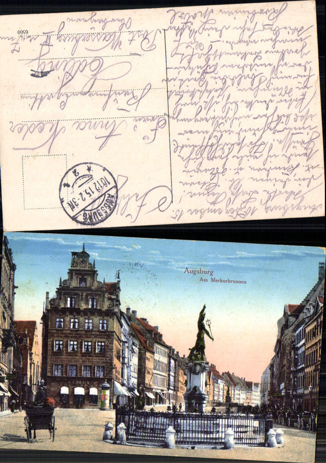 702859 Augsburg Merkurbrunnen Brunnen gel Edling Wasserburg