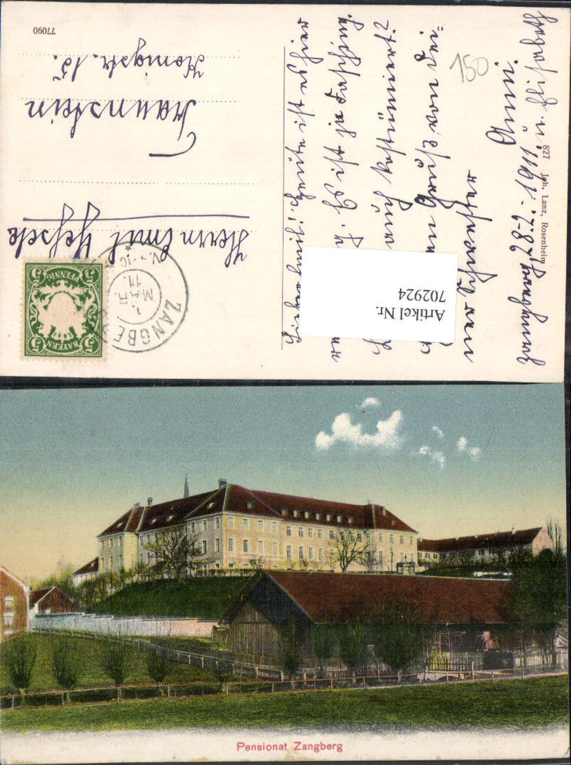 702924 Pensionat Zangberg LK Mühldorf am Inn gel Traunstein
