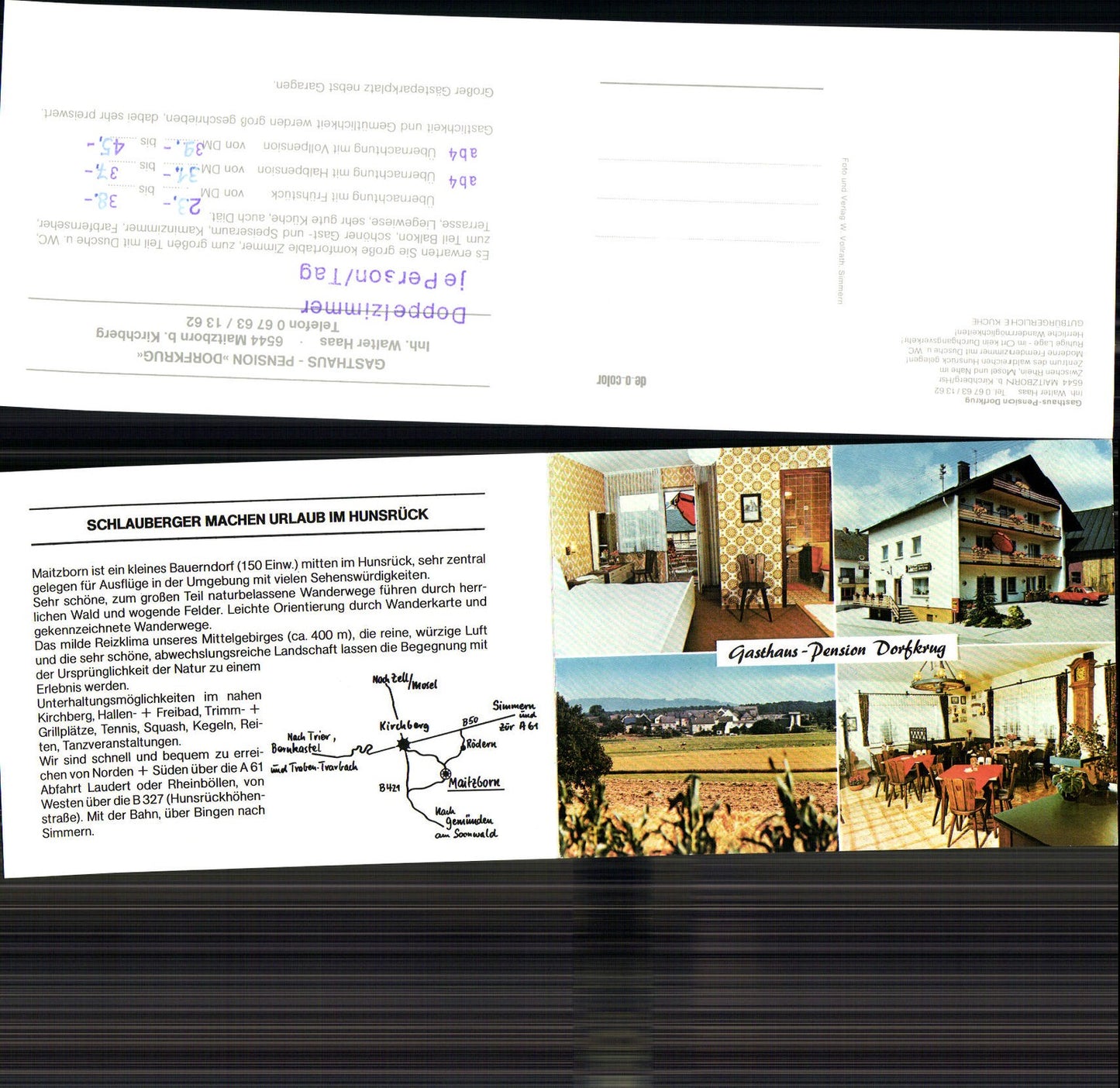 702949 Klapp-AK Maitzborn b. Kirchberg Hunsrück Gasthaus Dorfkrug