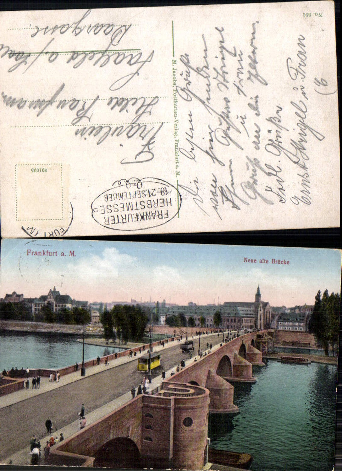 703038 Frankfurt am Main Neue alte Brücke Feldpost Albig LK Alzey Lennheim