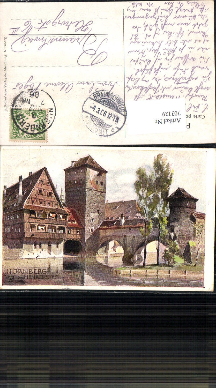 703129 Künstler AK Nürnberg Henkersteg