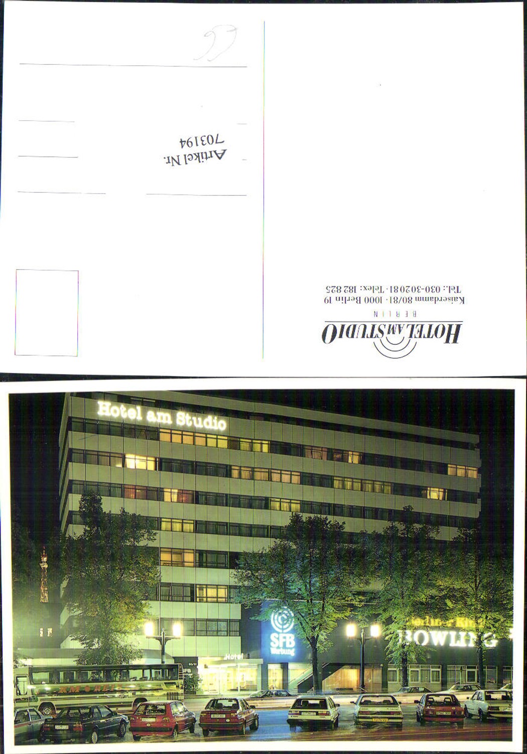 703194 Berlin Kaiserdamm Hotel am Studio VW Golf Oldtimer