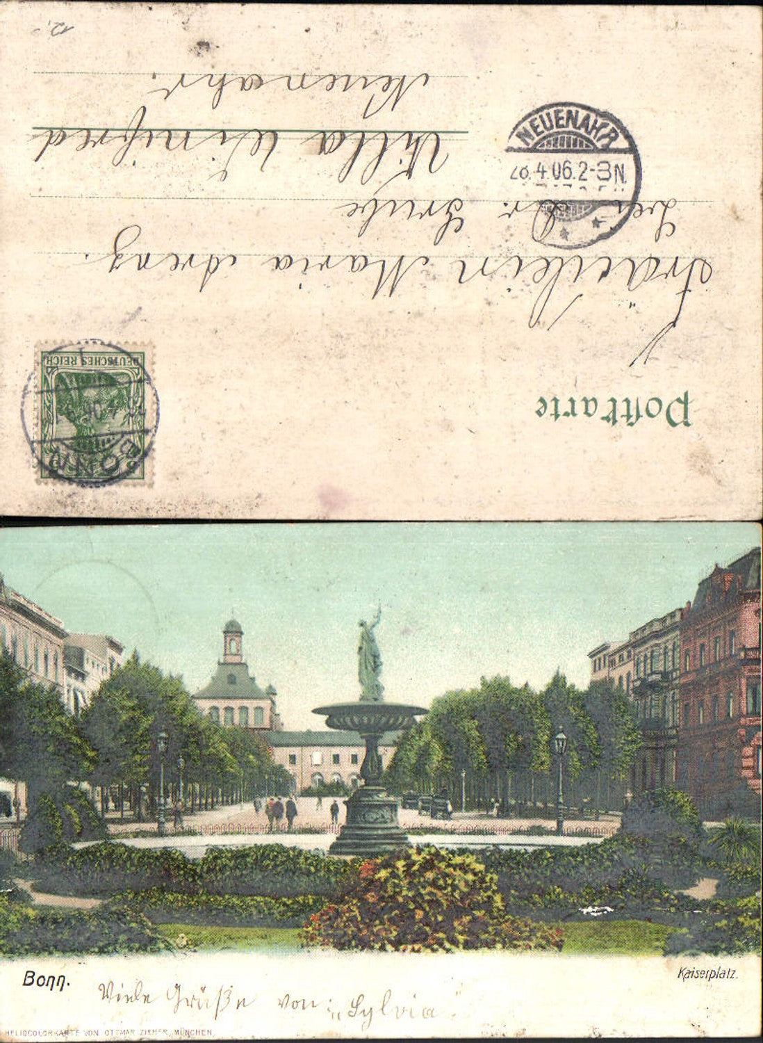 703442 Bonn am Rhein Kaiserplatz pub Heliocolorkarte Ottmar Zieher Stp. Neuenahr