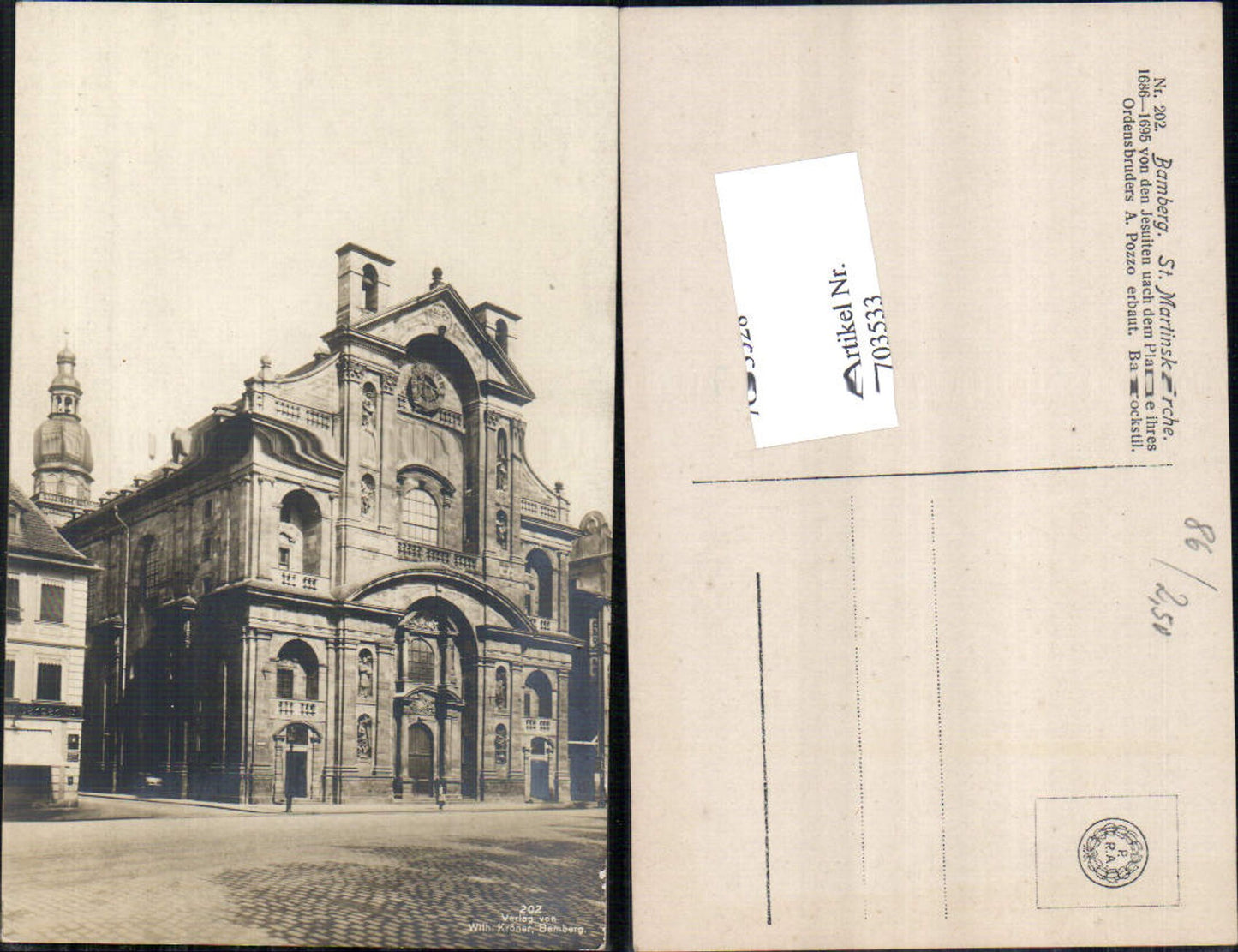 703533 tolle Foto-AK Bamberg St. Martinskirche pub Wilhelm Körner 202
