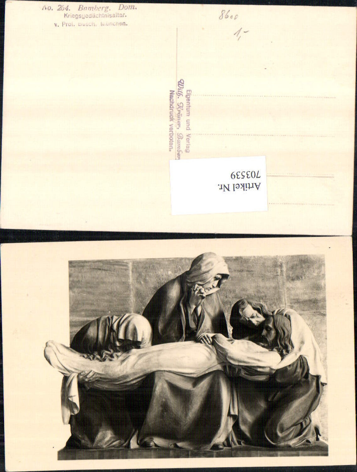703539 Bamberg Dom Kriegsgedächtnisaltar pub Wilhelm Kröner 264
