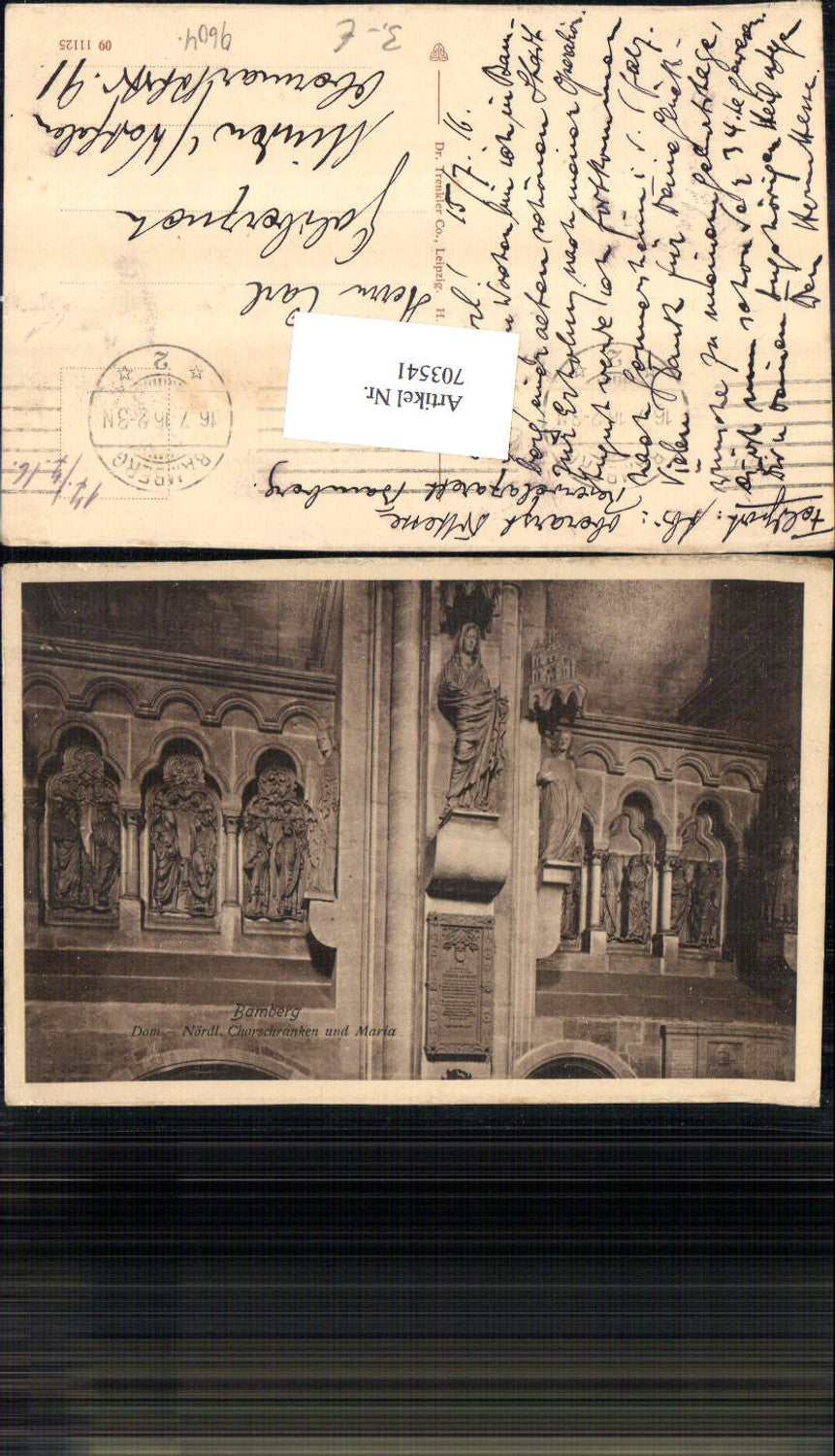 703541 Bamberg Dom Chorschranken pub Dr. Trenkler & Co. Feldpost Minden
