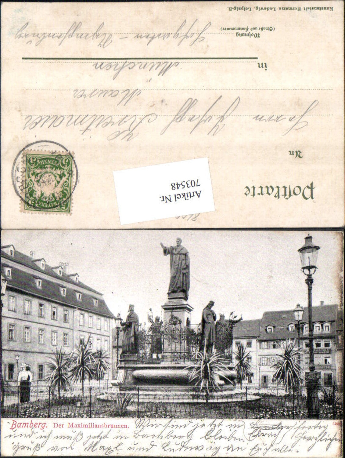 703548 Bamberg Maximiliansbrunnen Brunnen pub Hermann Ludewig Bahnpost