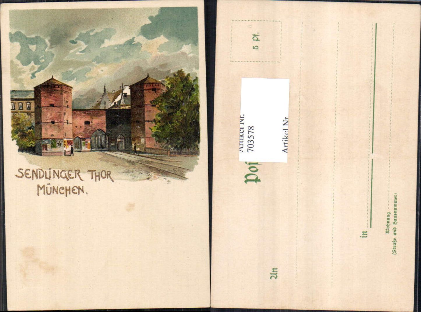 703578 great artist lithograph Munich Sendlinger Thor
