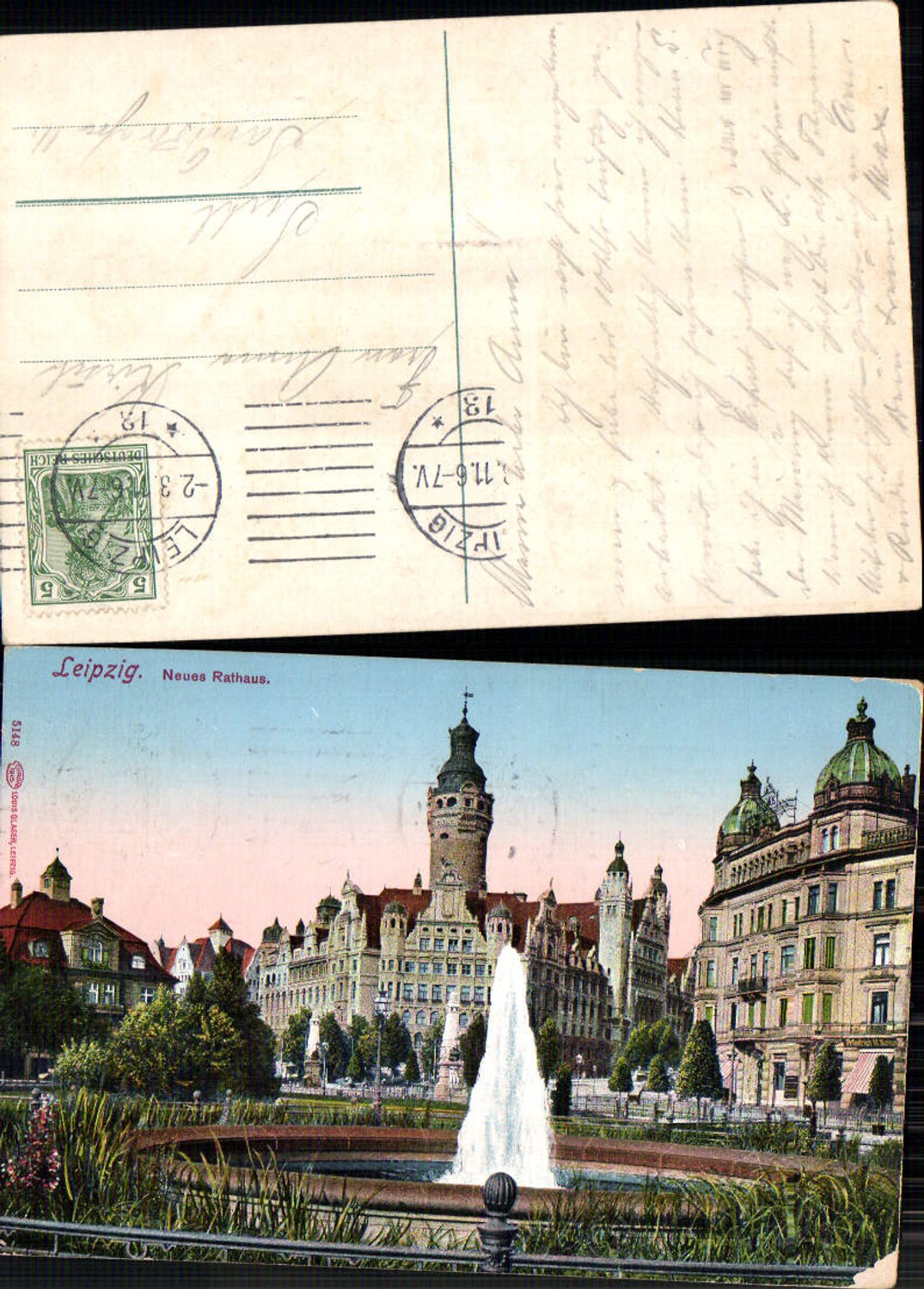 703628 Leipzig Neues Rathaus gel Suhl pub Louis Glaser 5148