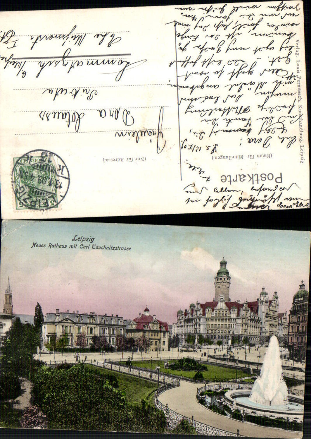 703631 Leipzig Neues Rathaus Carl Tauchnitzstrasse gel Lommatzsch Meissen