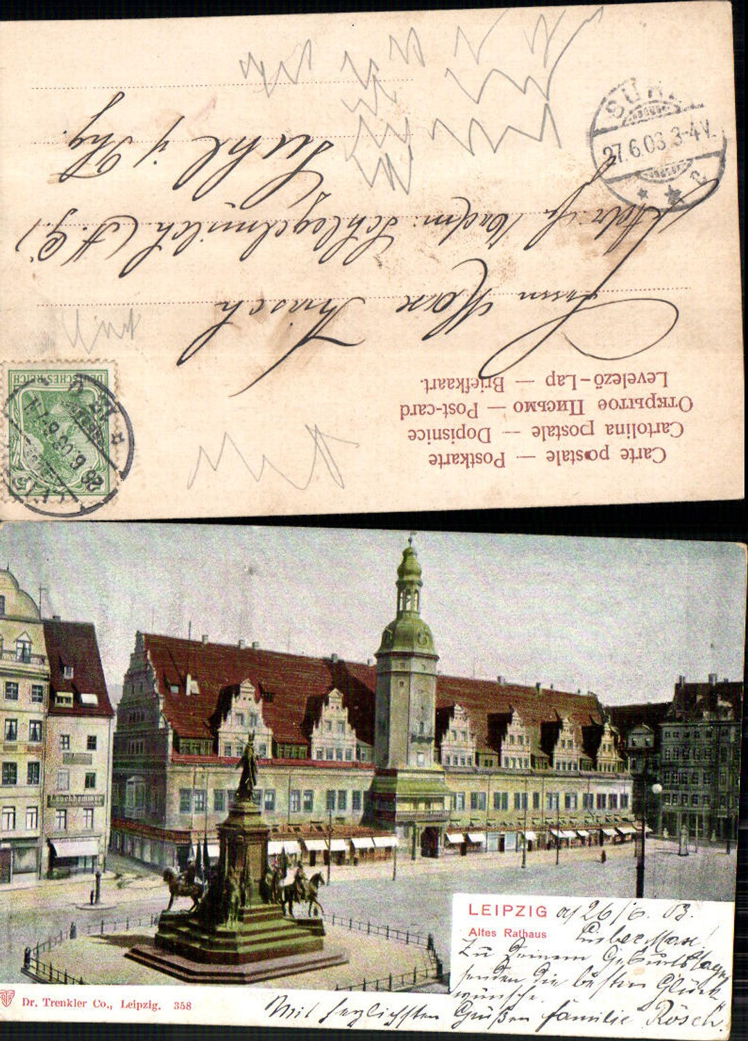 703633 Leipzig Altes Rathaus pub Dr. Trenkler & Co. 358 Stp. Suhl 1903
