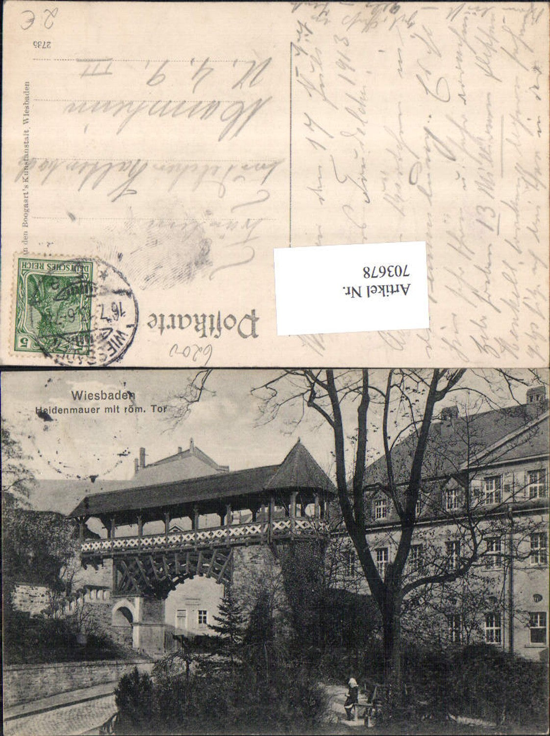 703678 Wiesbaden Heidenmauer am römischen Tor 1913