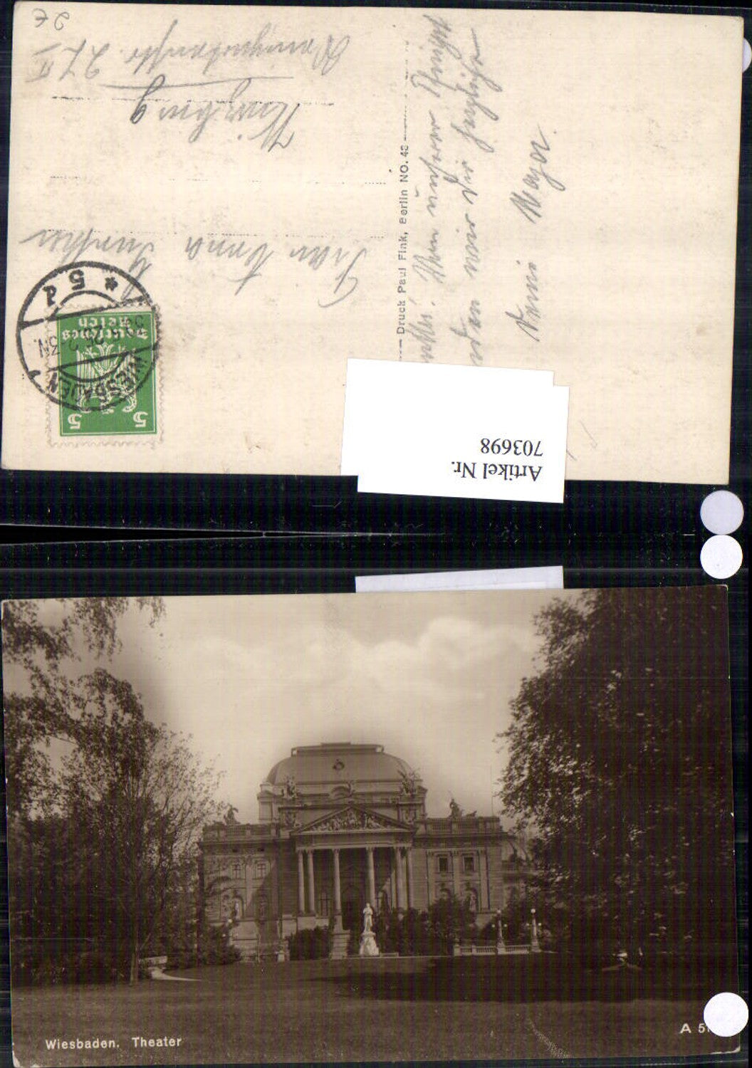 703698 Foto-AK Paul Fink A 515 Wiesbaden Theater