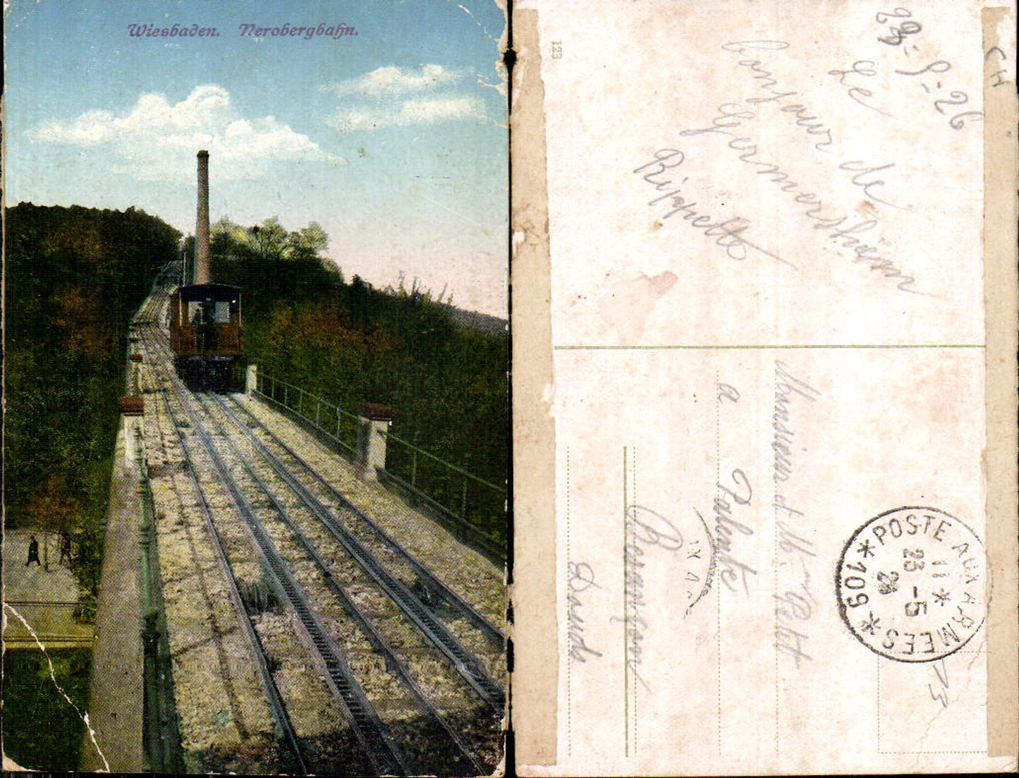 703737 Wiesbaden Neroberg Bergbahn Nerobergbahn Feldpost