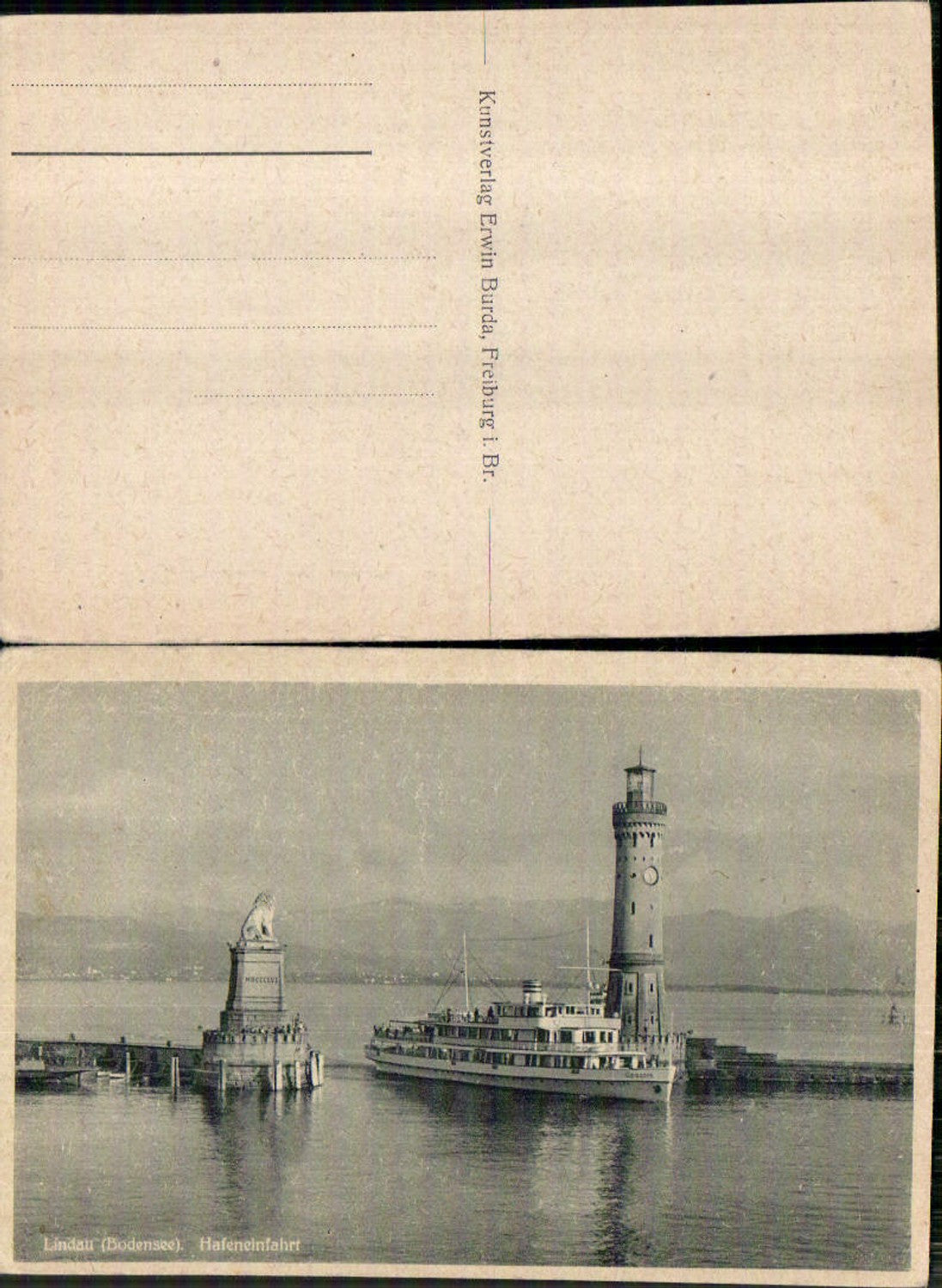703942 Lindau am Bodensee Hafen Leuchtturm Dampfer
