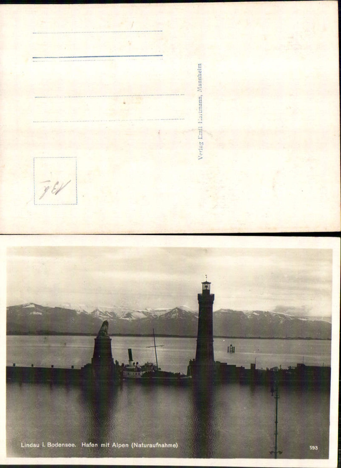 703945 Lindau am Bodensee Hafen Leuchtturm Dampfer