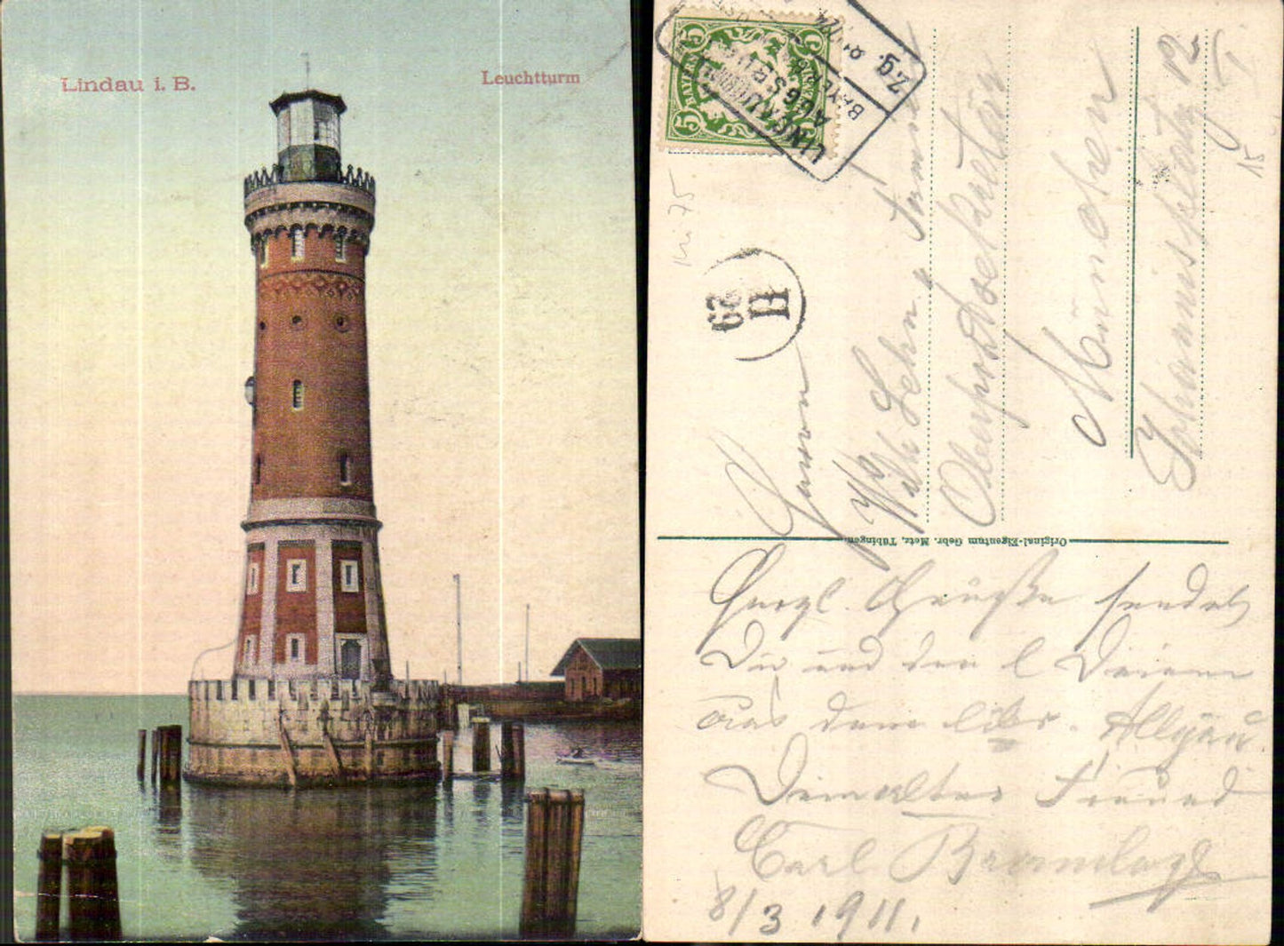 703967 Lindau am Bodensee Leuchtturm Detailansicht Bahnpost Lindau Augsburg
