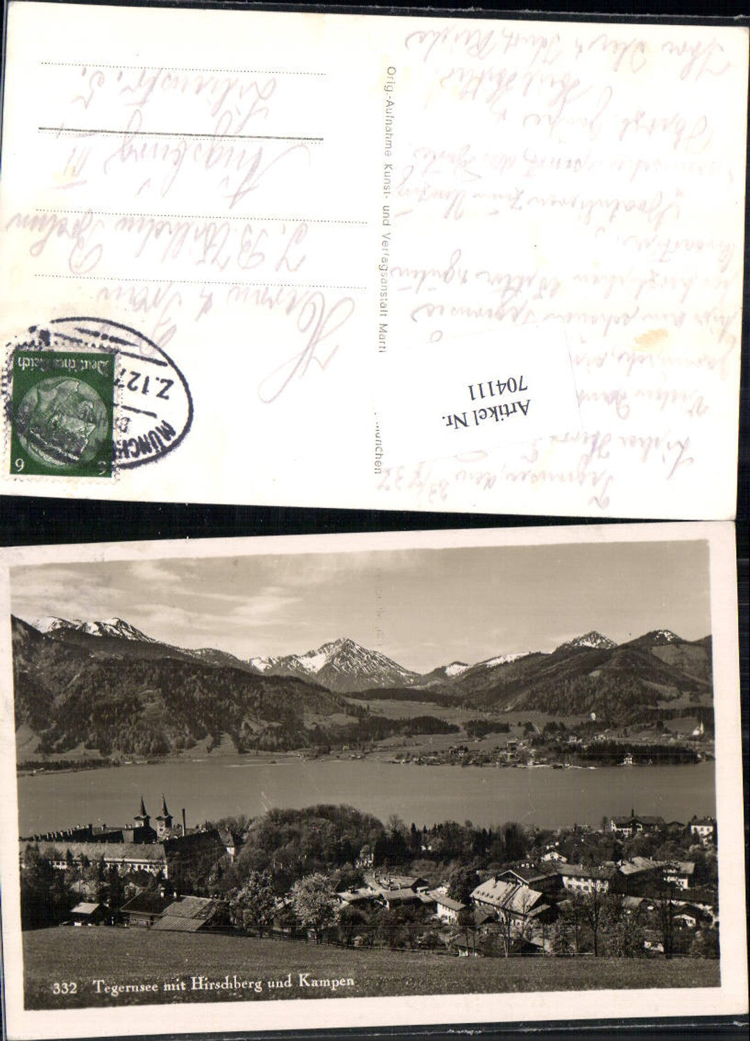 704111 Tegernsee Hirschberg Railway Post Office Train 127 Munich