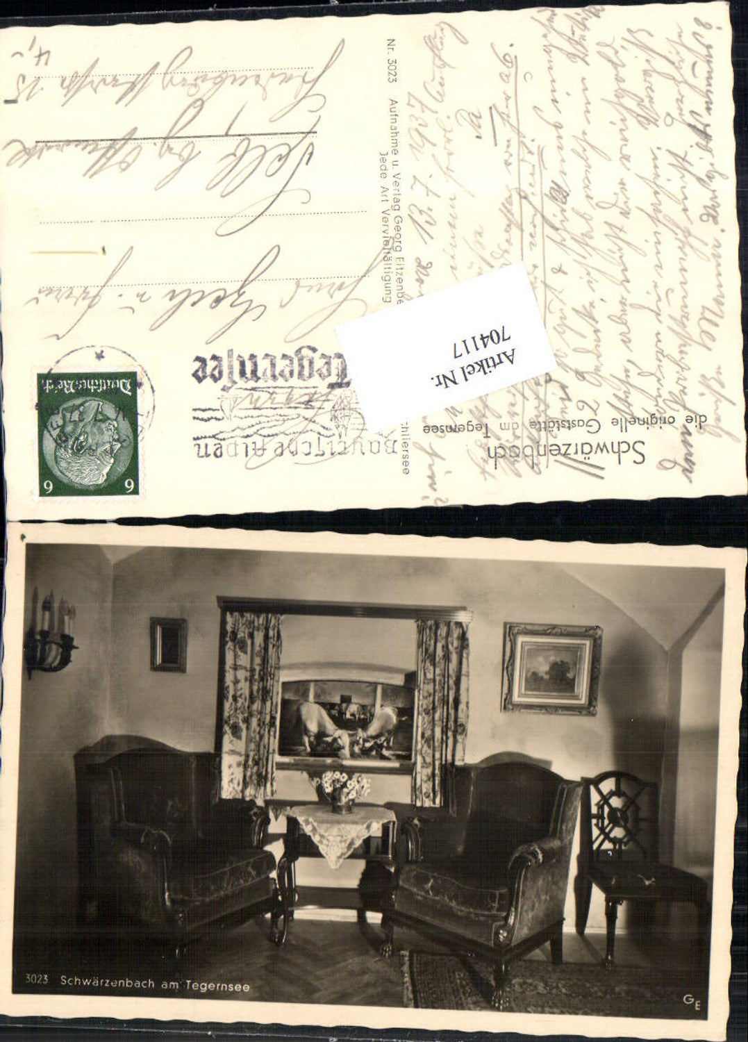 704117 Schwärzenbach Gasthaus bei Tegernsee Stube Interieur