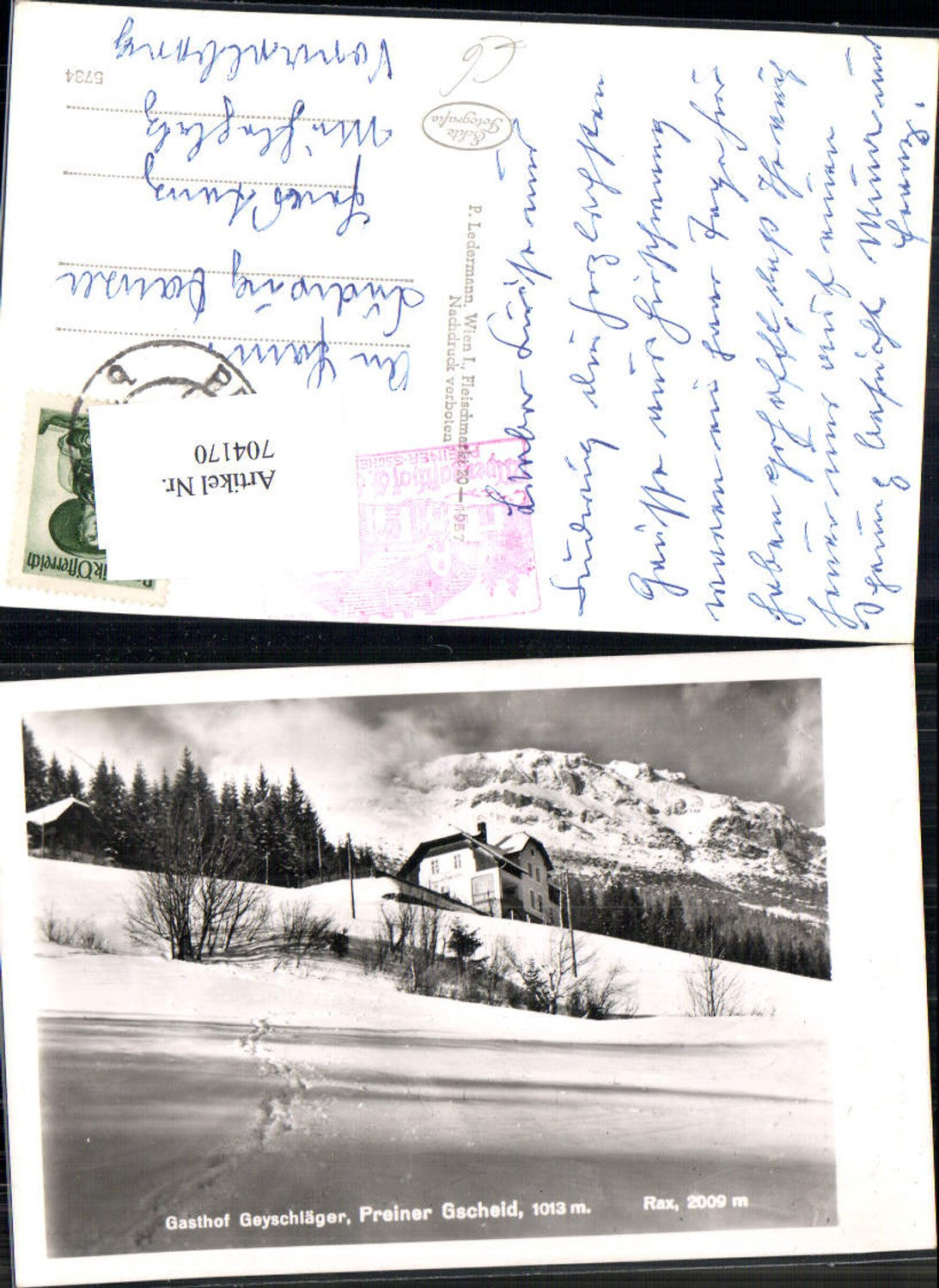 704170 Preiner Gscheid Gasthof Geyschläger Prein Hirschwang gel Frastanz