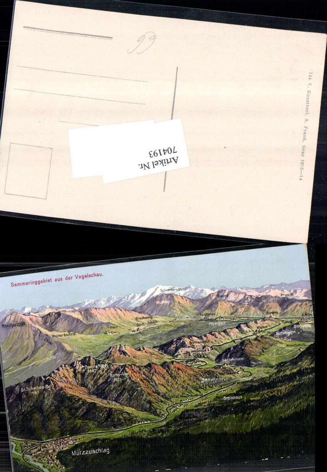 Vogelschau Eugen Felle Semmering Semmeringgebiet Mürzzuschlag Steinhaus Gloggnitz Klamm Payerbach
