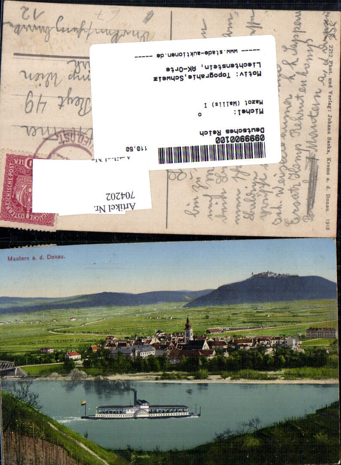 704202 Krems Mautern an der Donau Dampfer Göttweig pub Saska 2212