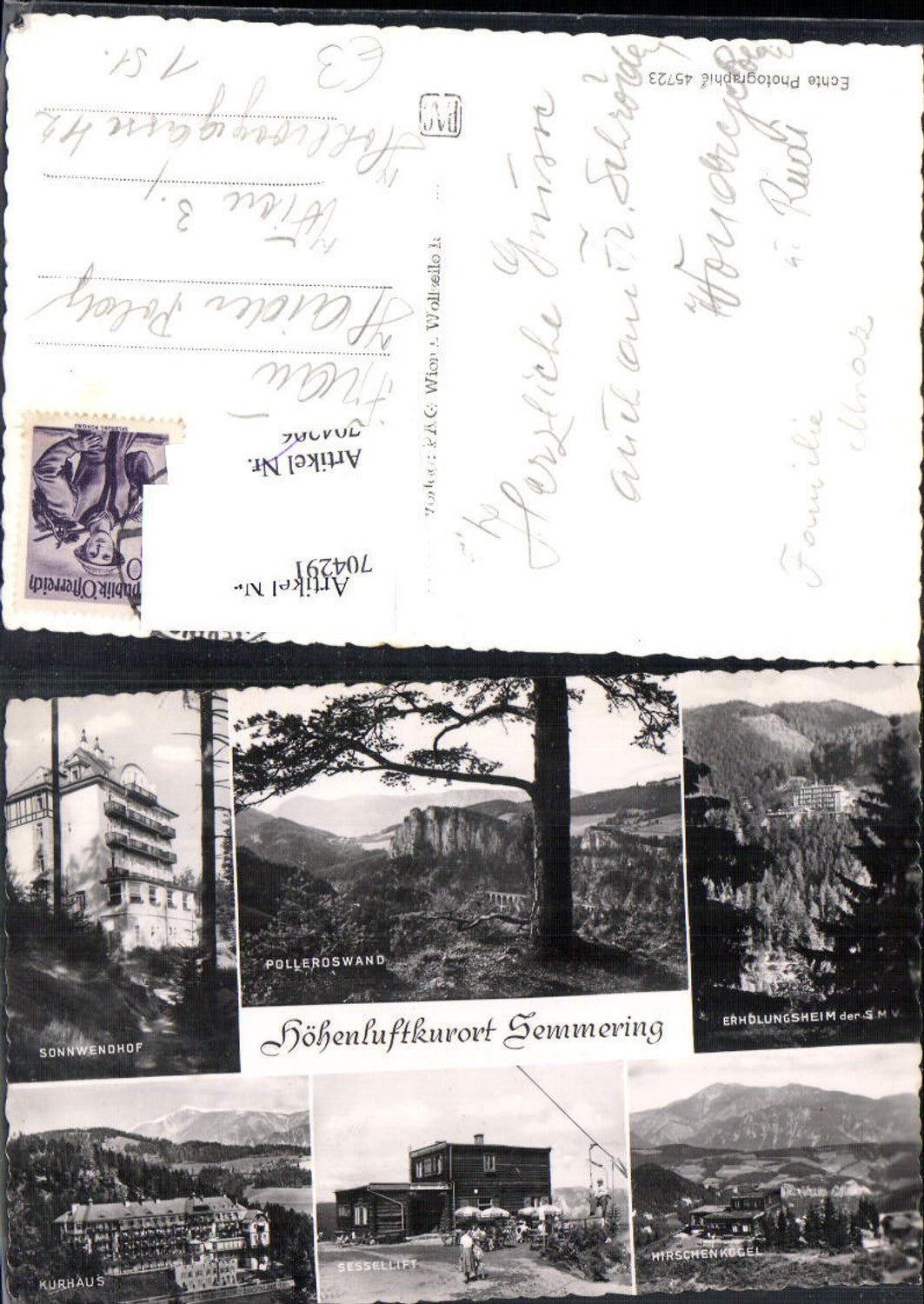 704291 Semmering Sonnwendhof Sessellift Lift Hirschenkogel