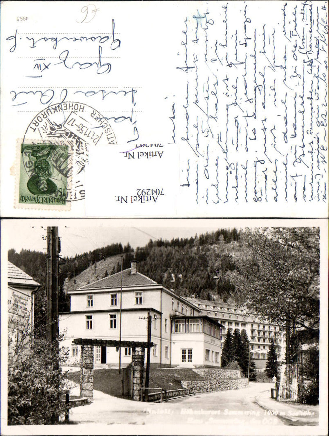 704292 Semmering Partie im Ort ÖGB Haus