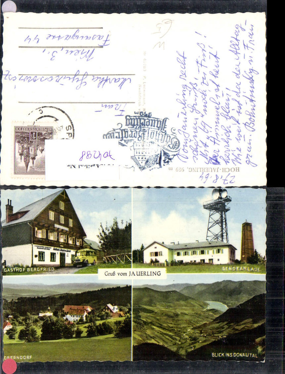 Gruss v. Jauerling Spitz Maria Laach Gasthaus Bergfried Postbus Bus Autobus Oberndorf