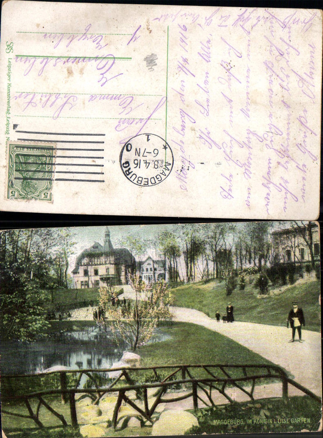 704476 Magdeburg Königin Luise Garten Partie gel Emmersleben