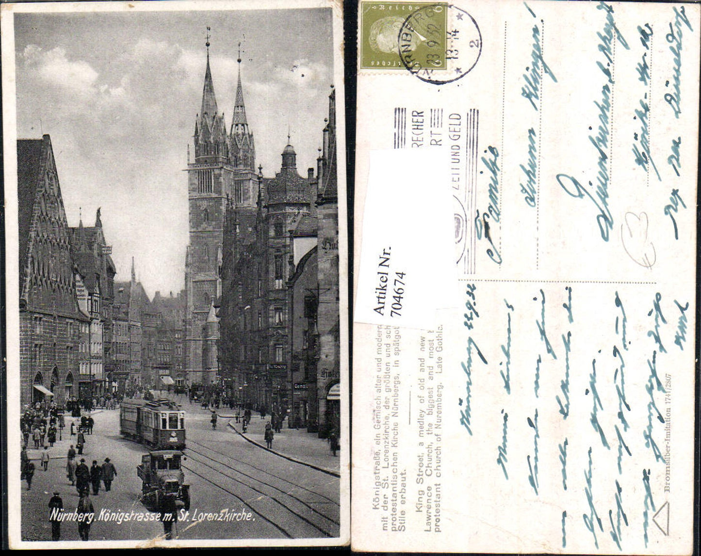 704674 Nürnberg Lorenzkirche Königstraße gel Giesenkirchen Rheydt