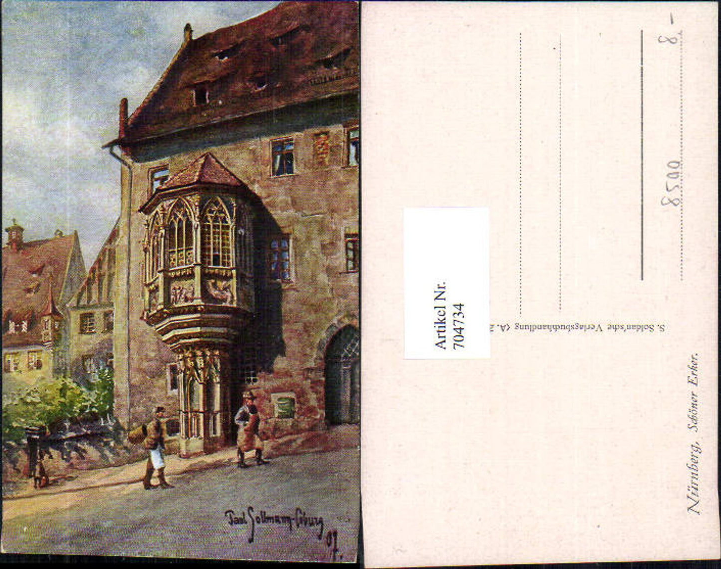 704734 Künstler AK Paul Sollmann Nürnberg Erker
