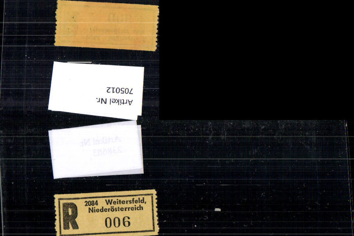 705012 Einschreibezettel Rekozettel R-Zettel Weitersfeld