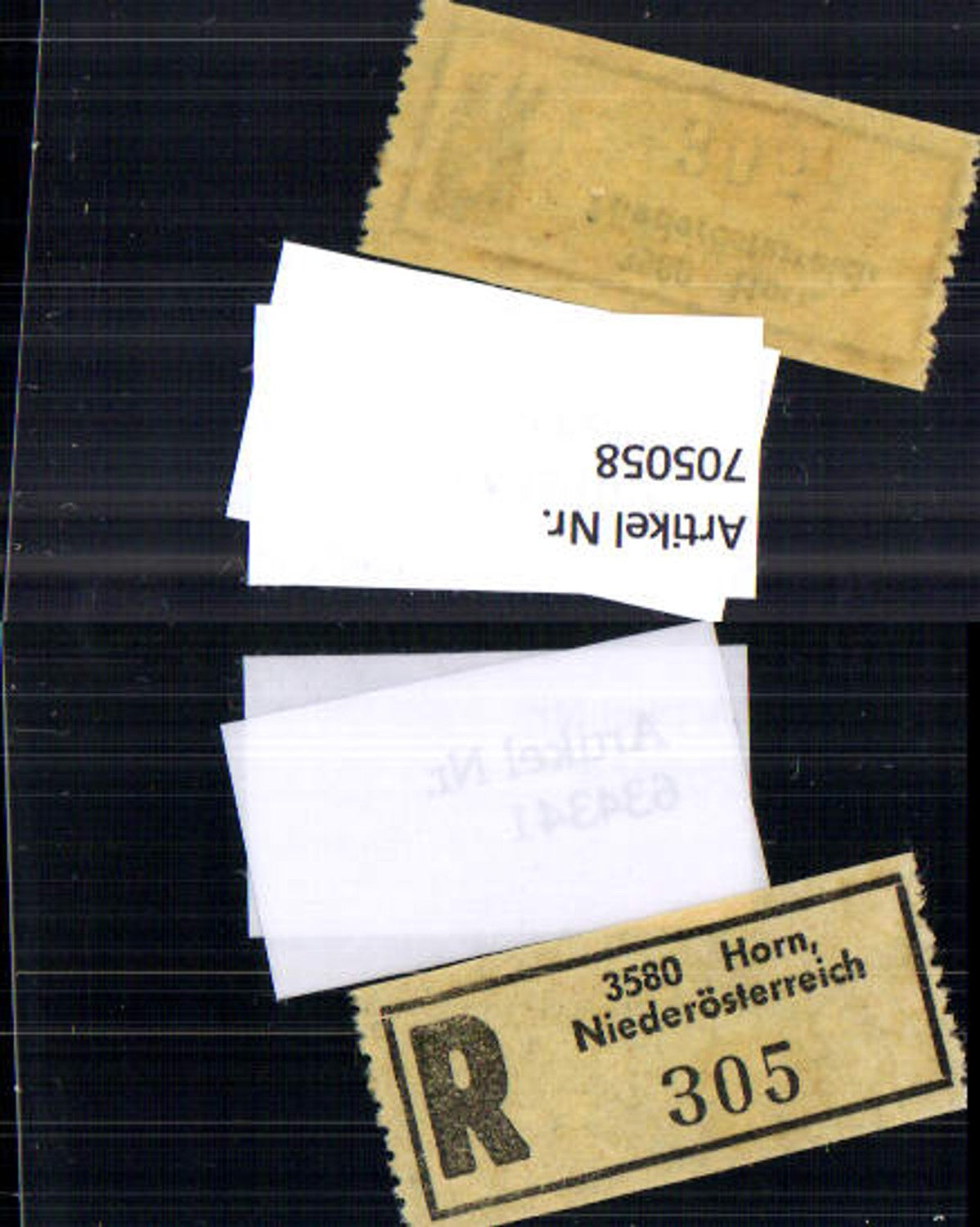 705058 Einschreibezettel Rekozettel R-Zettel Horn Niederösterreich