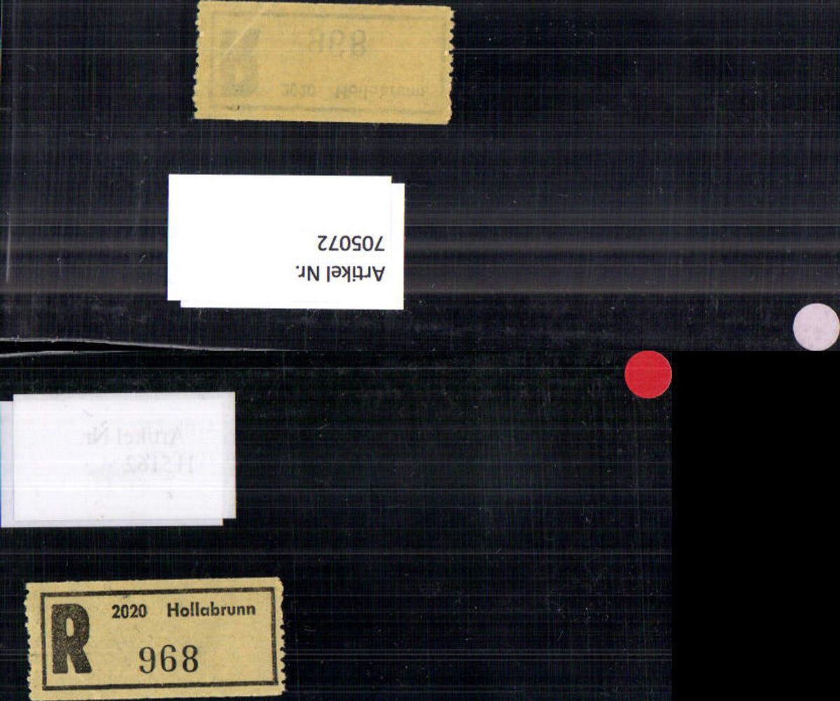 705072 Einschreibezettel Rekozettel R-Zettel Hollabrunn