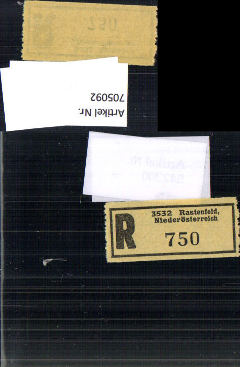 705092 Registration slip, Reko slip, R slip, Rastenfeld, Lower Austria