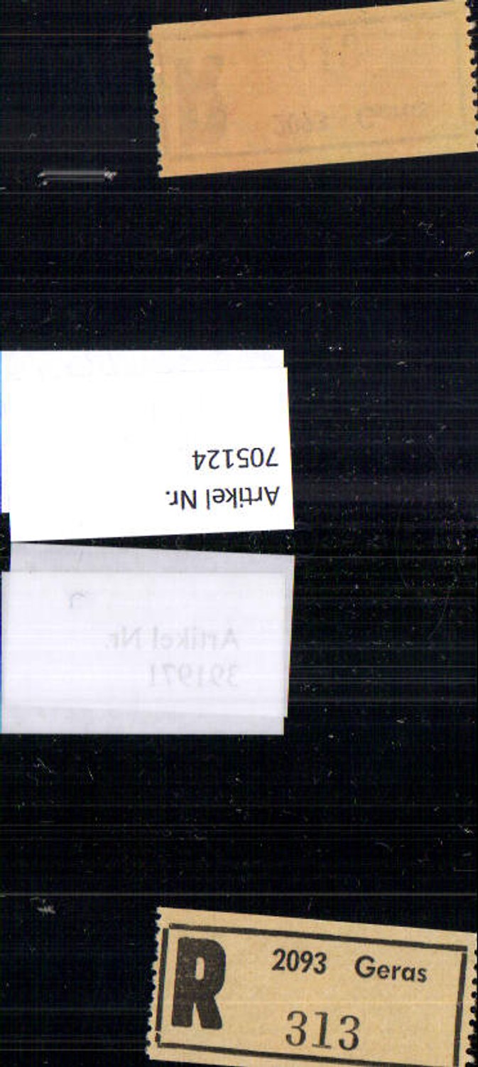 705124 Einschreibezettel Rekozettel R-Zettel Geras