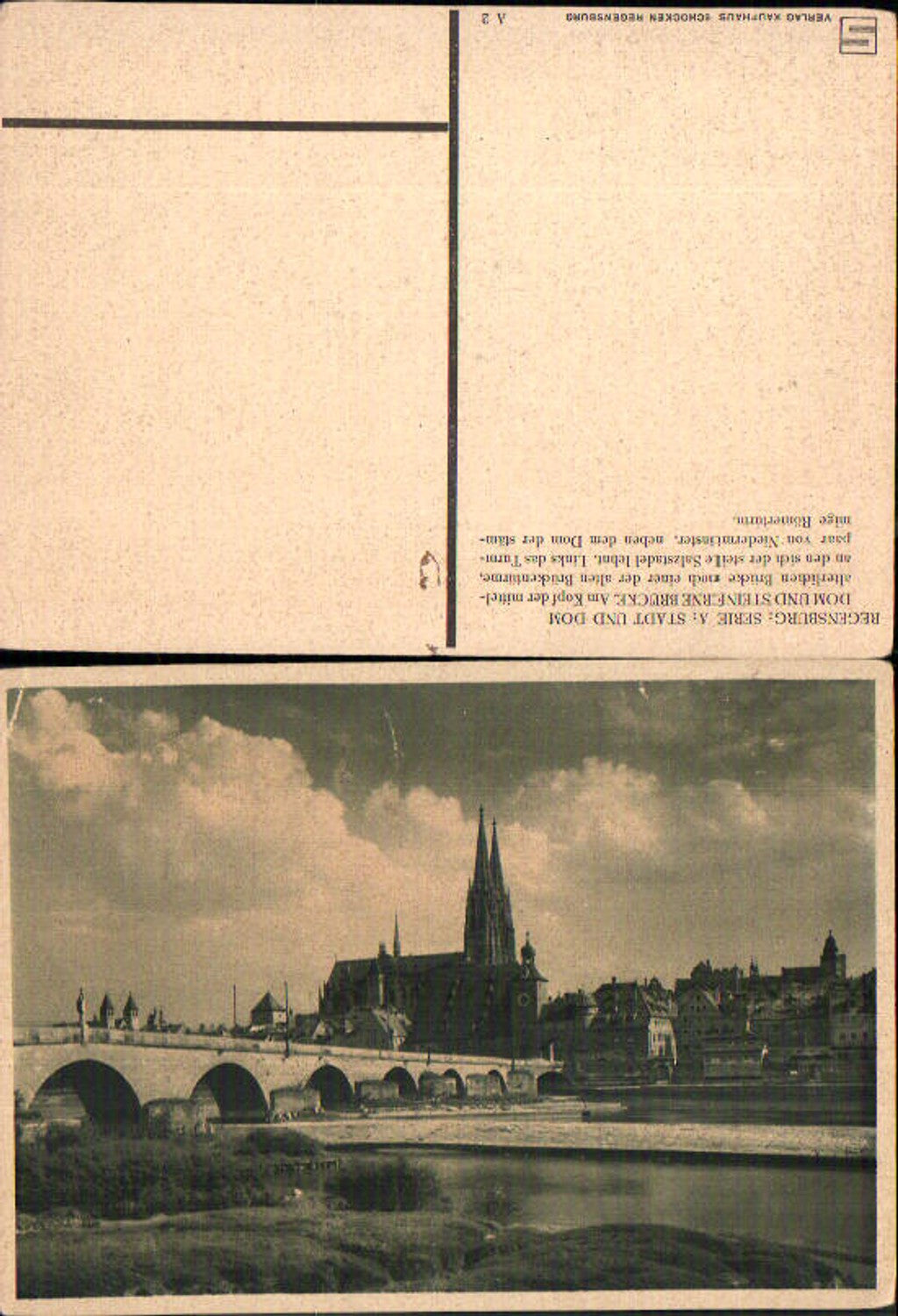 705242 Regensburg Stadt Dom Steinerne Brücke