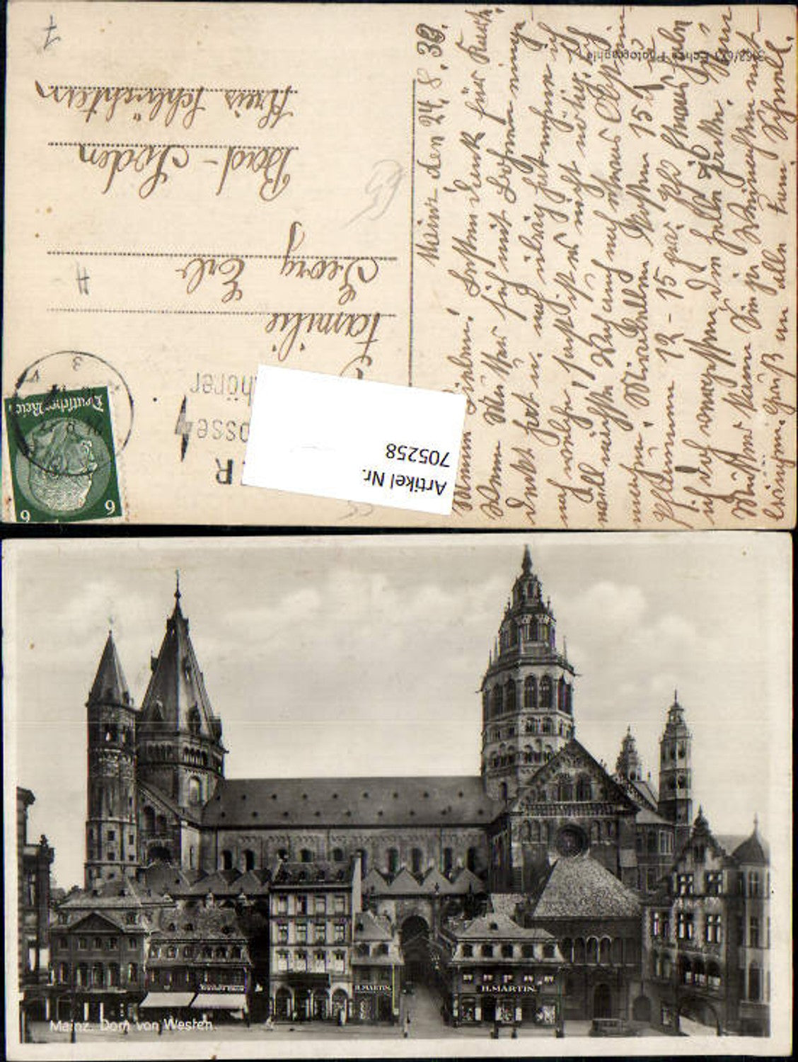 705258 Photo AK Mainz on the Rhine Cathedral from the west
