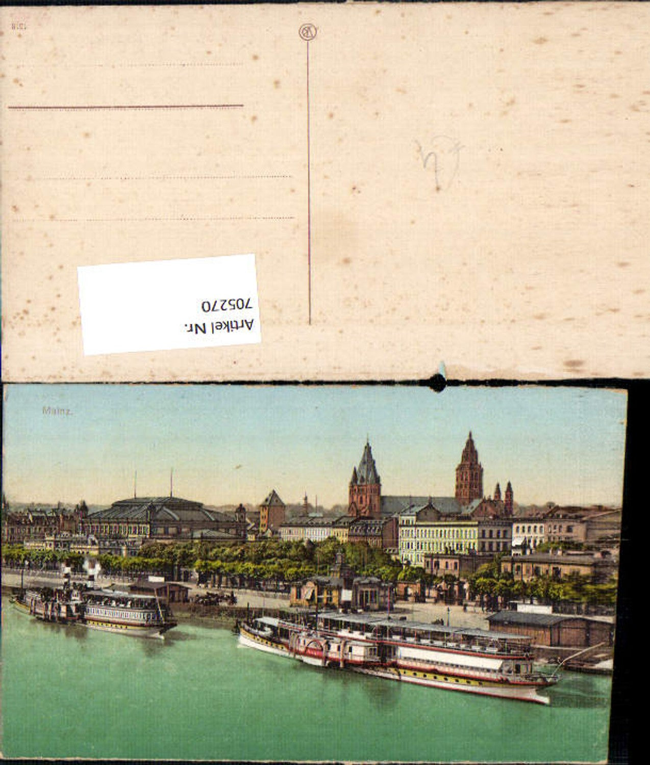 705270 Mainz on the Rhine View with ship steamer Elsa