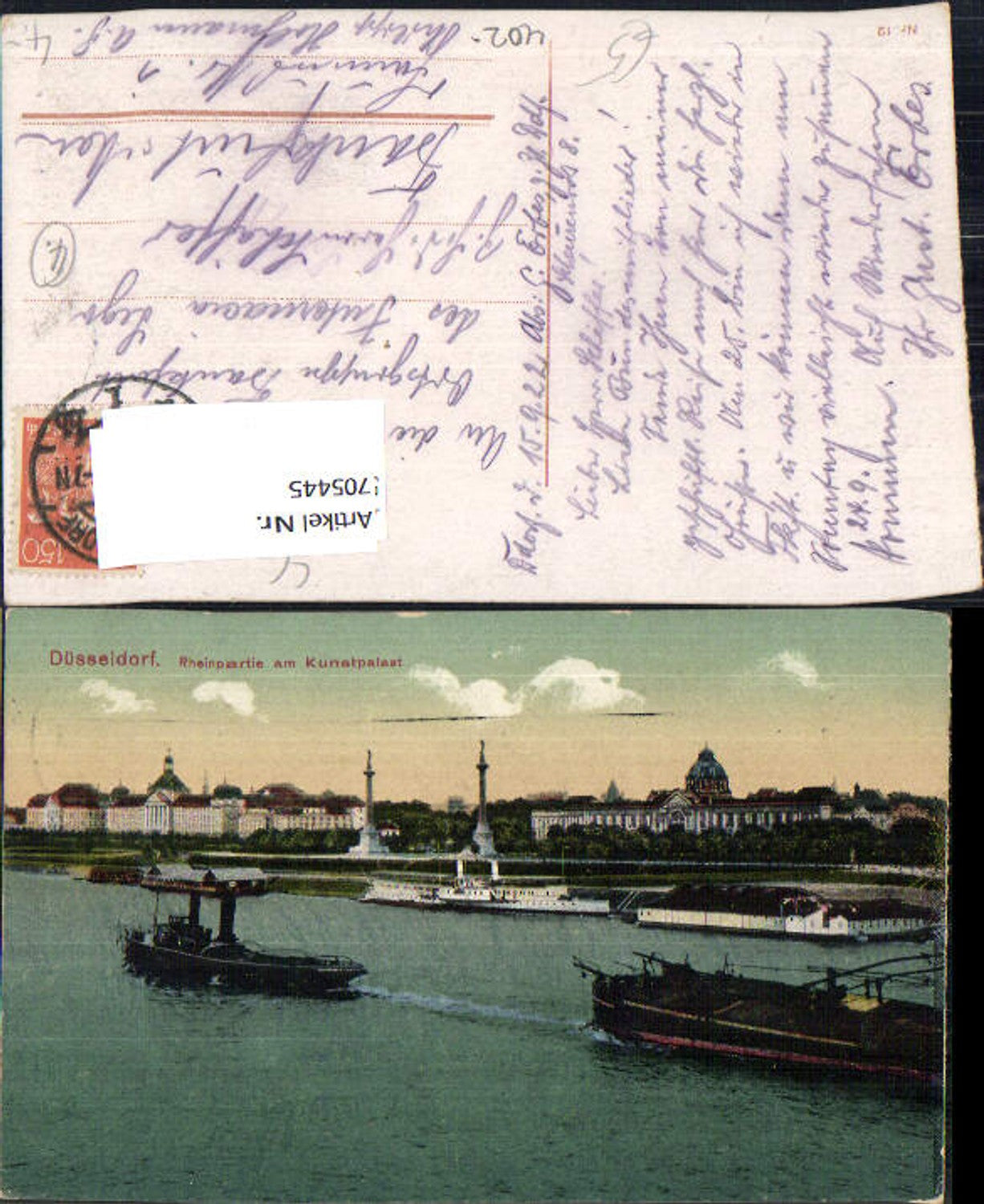 705445 Düsseldorf Rheinpartie am Kunstpalast Schiff Dampfer